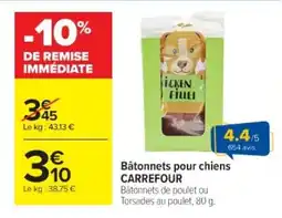 Cora Bâtonnets pour chiens carrefour offre