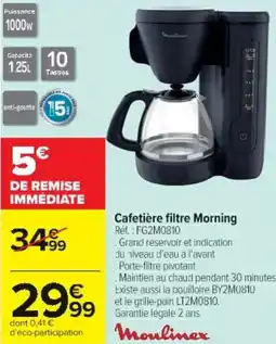 Cora Cafetière filtre morning offre