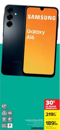 Cora Smartphone Galaxy A16 4G SAMSUNG offre