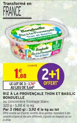 Intermarché Contact Riz à la provençale thon et basilic bonduelle offre
