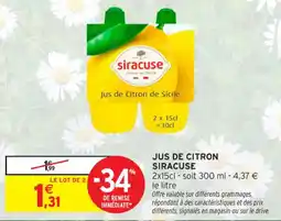 Intermarché Contact Jus de citron siracuse offre