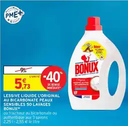 Intermarché Contact Lessive liquide l'original au bicarbonate peaux sensibles 50 lavages bonux offre