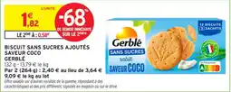 Intermarché Contact Biscuit sans sucres ajoutés saveur coco gerblé offre