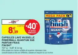 Intermarché Contact Capsules lave vaisselle powerball quantum x68 parfum frais finish offre