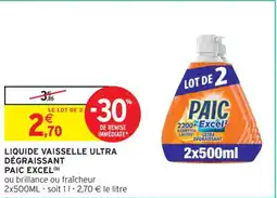 Intermarché Contact Liquide vaisselle ultra dégraissant paic excel offre