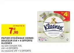 Intermarché Contact Papier hygiénique dermo douceur x14 + 4 offerts kleenex offre