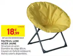 Intermarché Contact Fauteuil lune acier jaune offre