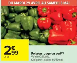 Cora Poivron rouge ou vert offre