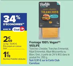 Cora Fromage 100% Vegan VIOLIFE offre