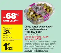 Cora Olives vertes dénoyautées à la méditerranéenne TROPIC APERO offre