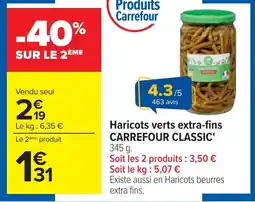 Cora Haricots verts extra-fins CARREFOUR CLASSIC' offre