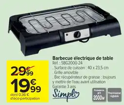 Cora Barbecue électrique de table offre