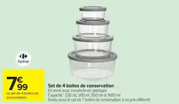 Cora x Carrefour Set de 4 boites de conservation offre