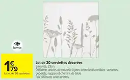 Cora Lot de 20 serviettes décorées offre