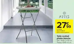 Cora Table cocktail pliable blanche offre