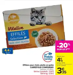 Cora Effilées pour chats adulte en gelée CARREFOUR COMPANINO offre