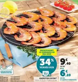 Hyper U CREVETTES CUITES offre