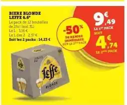 Hyper U Biere Blonde Leffe 6.6° offre