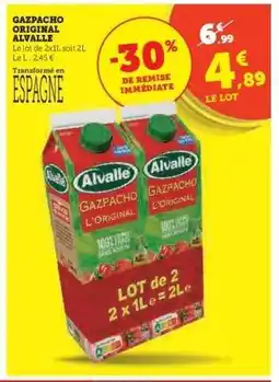 Hyper U Gazpacho Original Alvalle offre