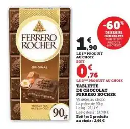 Hyper U Tablette de chocolat FERRERO ROCHER offre