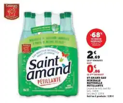 Hyper U ST AMAND EAU MINERALE NATURELLE PETILLANTE offre