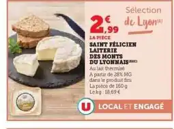 Hyper U SAINT FÉLICIEN LAITERIE DES MONTS DU LYONNAIS offre