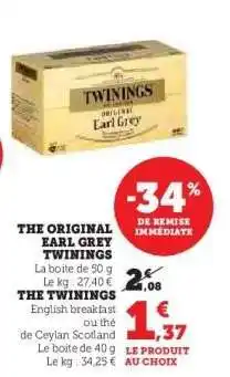 Hyper U THE ORIGINAL EARL GREY TWININGS offre