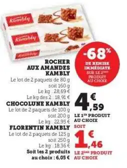 Hyper U Rocher aux Amandes 'Kambly' offre