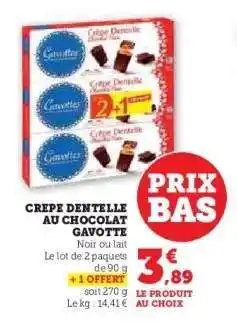 Hyper U CREPE DENTELLE AU CHOCOLAT GAVOTTE offre
