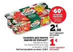 Hyper U Yaourts aux fruits Panier de Yoplait offre