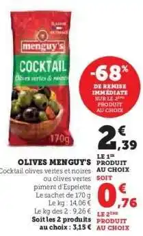 Hyper U Olives 'Menguy's' offre