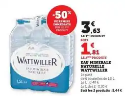 Hyper U Eau Minérale Naturelle Wattwiller offre
