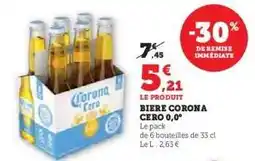 Hyper U BIERE CORONA CERO 0,0° offre