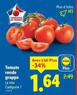 Lidl Tomate ronde grappe offre