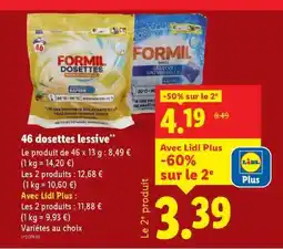 Lidl FORMIL DOSETTES offre