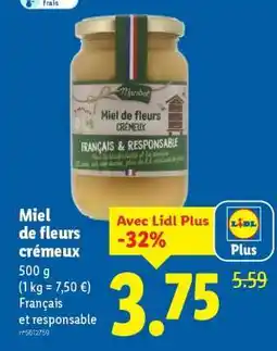 Lidl Miel de fleurs crémeux offre