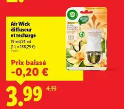 Lidl Air Wick diffuseur et recharge offre