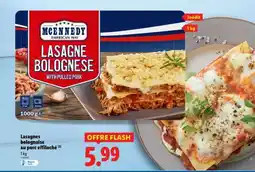 Lidl Lasagne bolognaise au porc effiloché offre