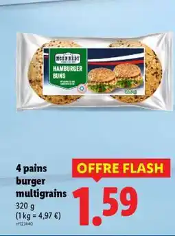Lidl 4 pains burger multigrains offre