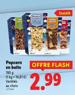Lidl Popcorn en boîte offre
