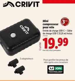 Lidl Mini compresseur pour vélo offre
