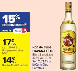 Cora Ron de Cuba HAVANA CLUB offre