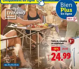 Lidl Table de camping en aluminium offre