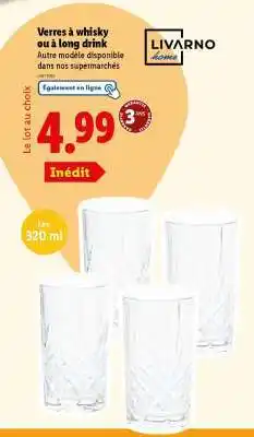 Lidl Verres à whisky ou à long drink offre