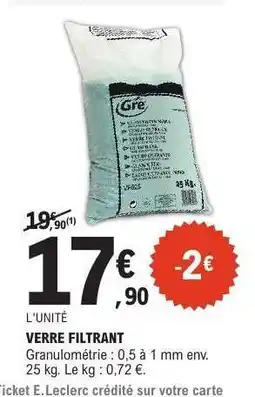 E.Leclerc VERRE FILTRANT offre