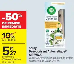 Cora x Carrefour Spray désodorisant automatique AIR WICK offre