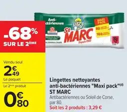 Cora Lingettes nettoyantes anti-bactériennes "Maxi pack" ST MARC offre