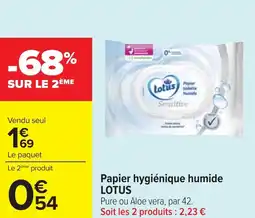 Cora Papier hygiénique humide LOTUS offre