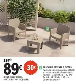 E.Leclerc Jardi Ensemble détente 3 pièces offre