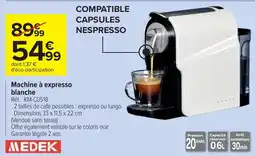 Cora Machine à expresso blanche offre